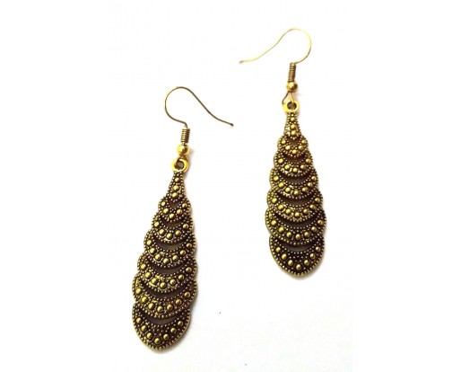 Golden Oxidized Earrings Jhumka Jhumki Jewelry Bollywood Drop Dangle Long EA272